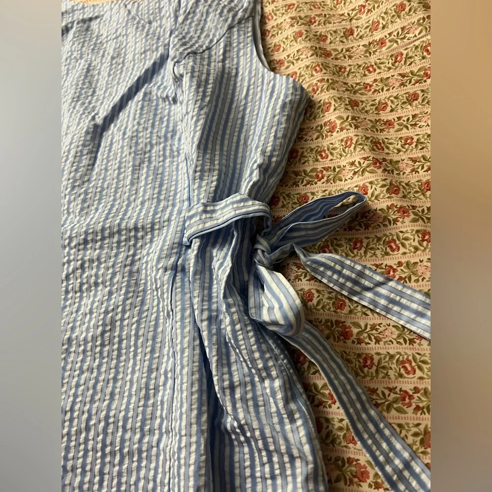 Landry Kate / GILLI Monroe Mini Dress Blue & White Striped Side Bow Ties Large - Picture 9 of 16